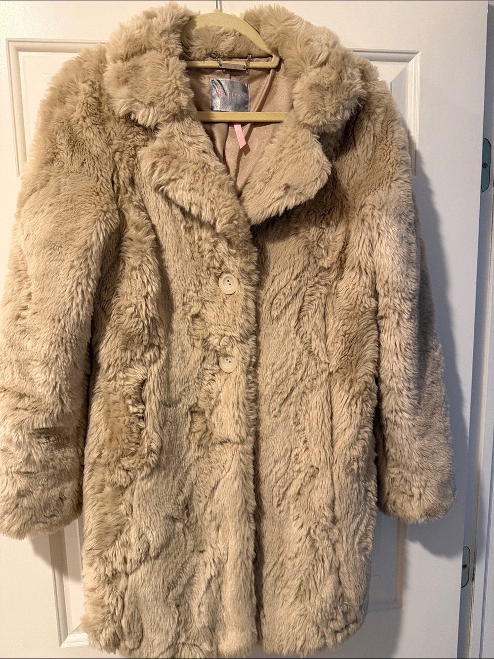 Lipsy Beige Teddy Faux Fur Jacket